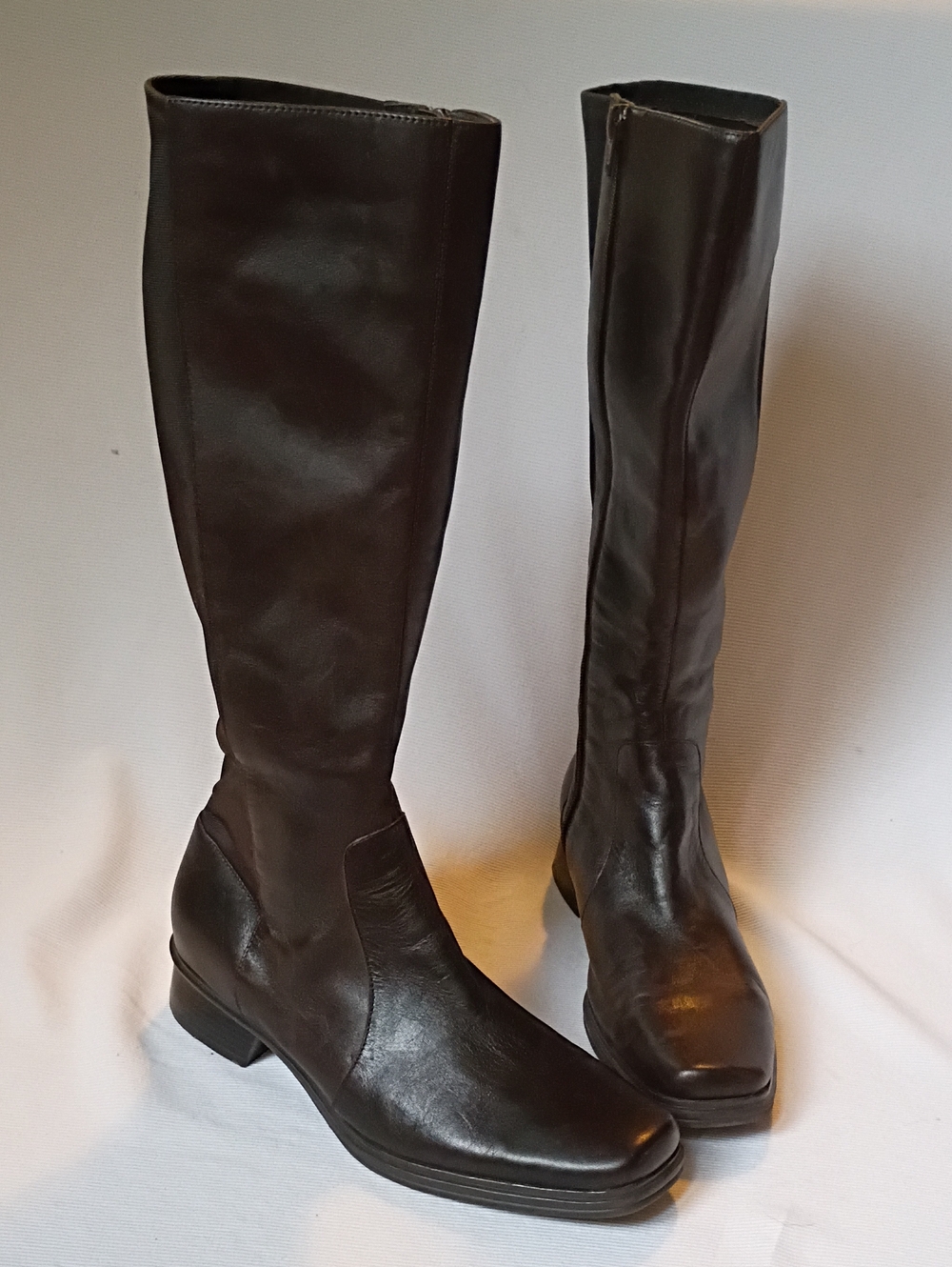 Andrew Geller Tall Dark Brown Leather Riding Boots